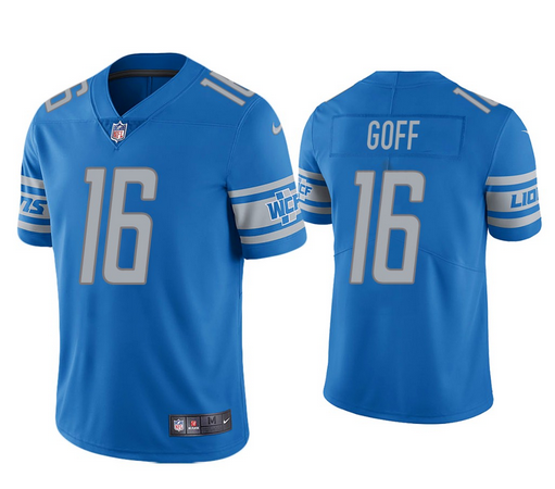 Men's Detroit Lions #16 Jared Goff 2021 Blue NFL Vapor Untouchable Limited Stitched Jersey